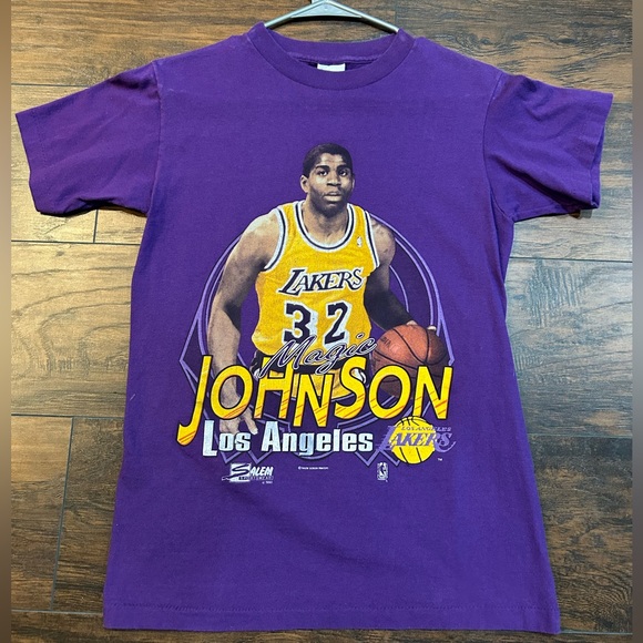 Magic Johnson Los Angeles Lakers NBA Vintage Salem T-Shirt - Picture 1 of 8